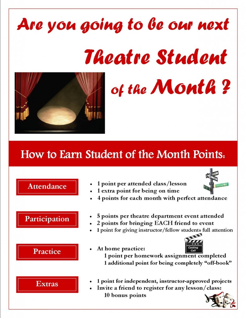 Student of the Month-Points Flyer-THEATRE