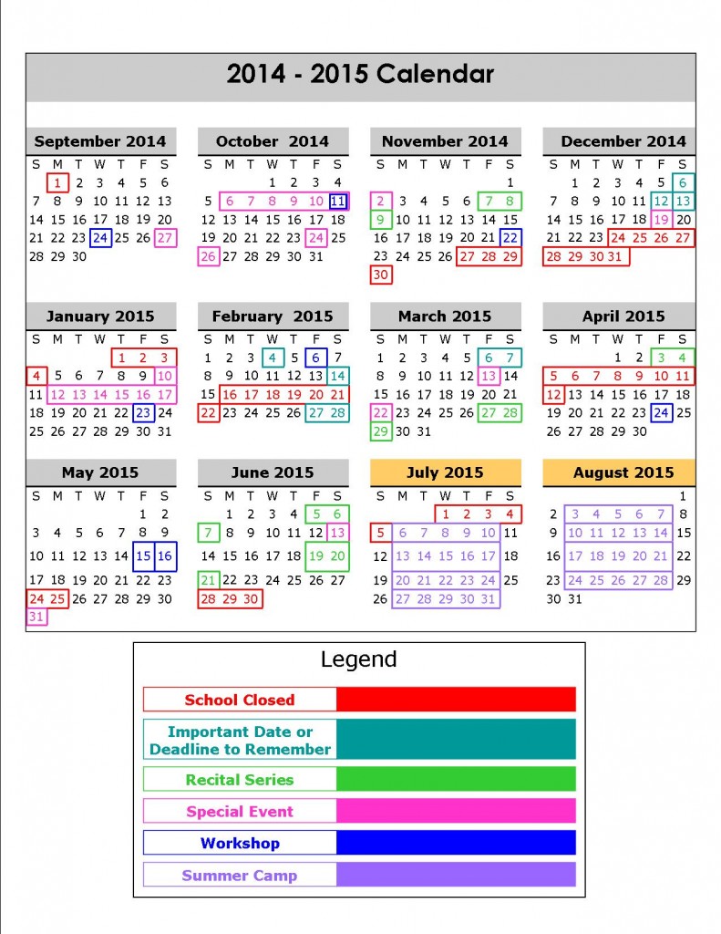 School Calendar for 2014-2015 - PAGE 2